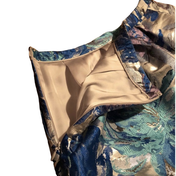 NWTNEW WITH TAGS KIIND METALLIC‎ FLORAL SKIRT BUBBLE SKATER SZ 14 - Picture 3 of 12